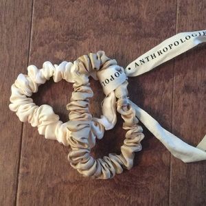 Two Anthropologie mini scrunchy style hair ties